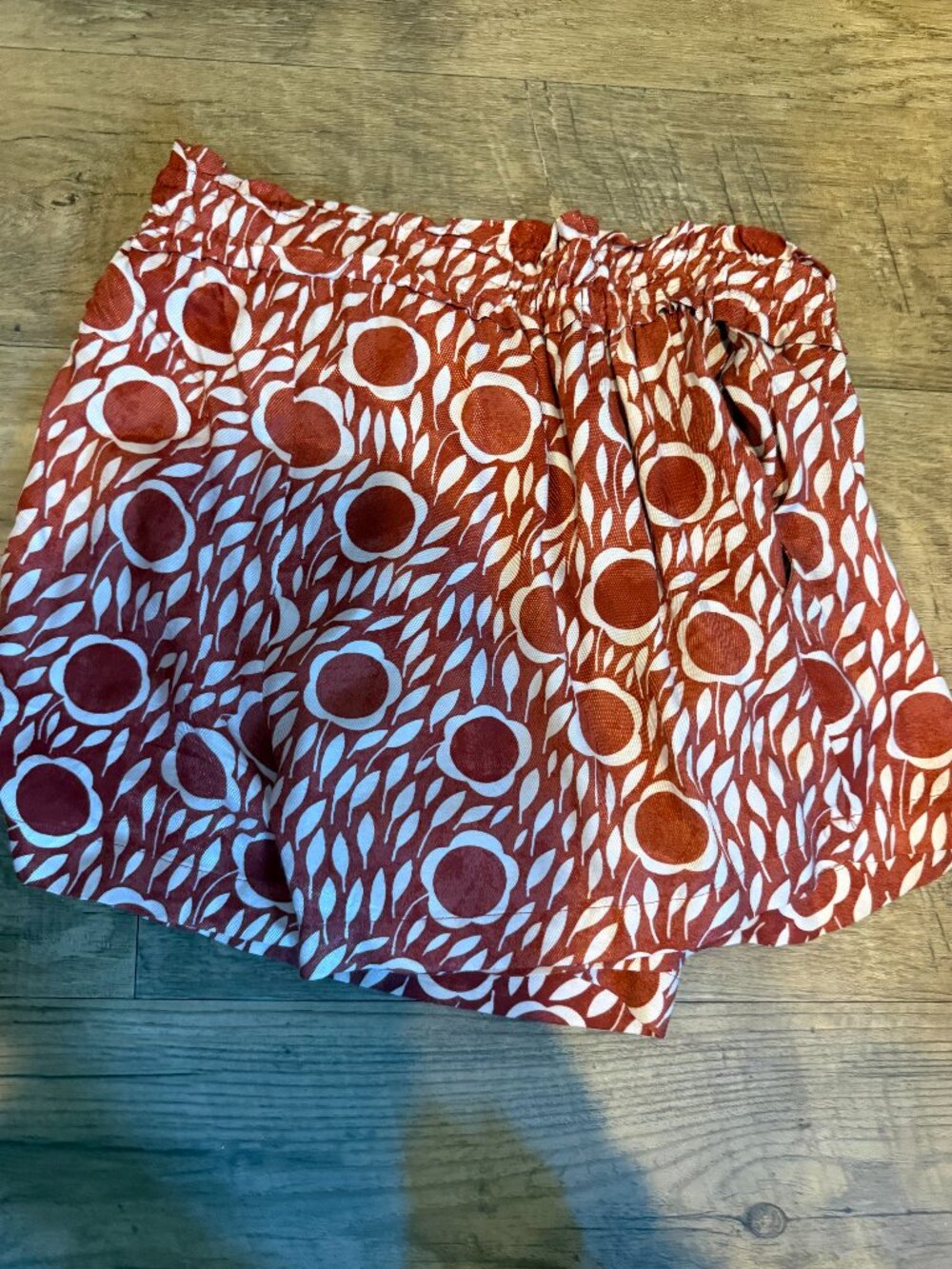 Cecilia Peterson Anthropologie Shorts Womens Size S Red Floral Traveler Pull On